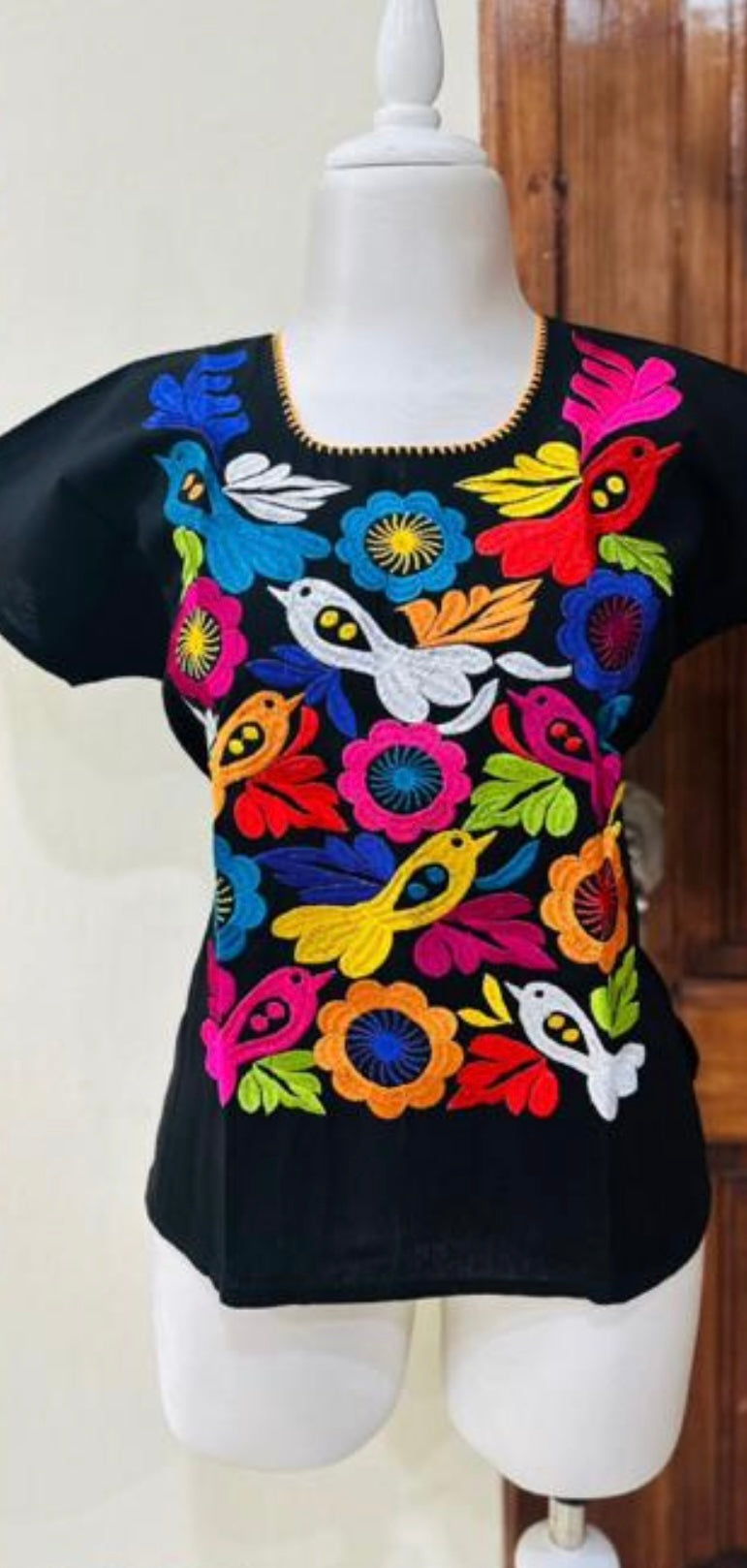 Blusa Bordada Mexicana Colibrí
