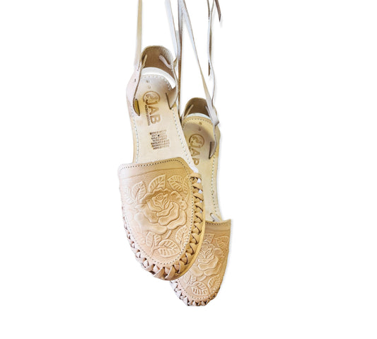 Flor Natural Lace Up Mexican Huaraches