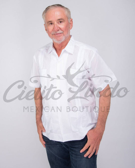 Mexican Men's Guayabera 4 Pockets Short Sleeve