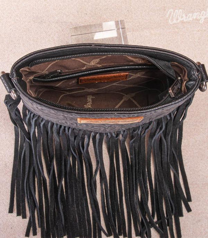 Wrangler Vintage Floral Embossed Fringe Crossbody