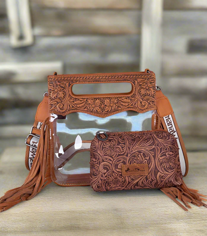 Montana Fringe Stadium Clear Crossbody Bag