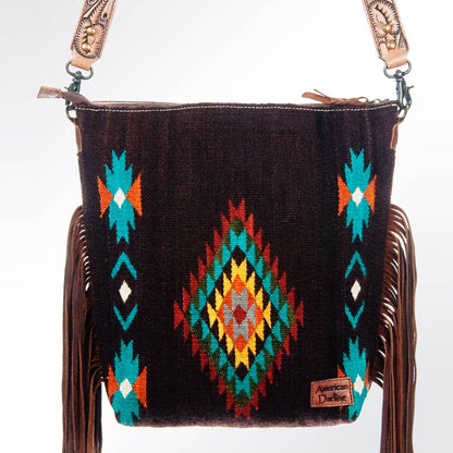 Crossbody Tooled Saddle Blanket Leather Bag