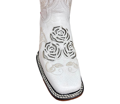 White Cowgirl Weeding Boots