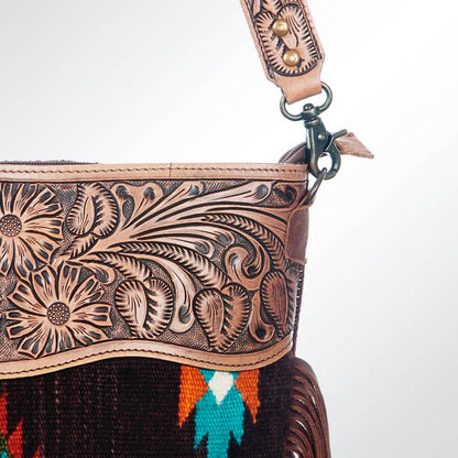 Crossbody Tooled Saddle Blanket Leather Bag