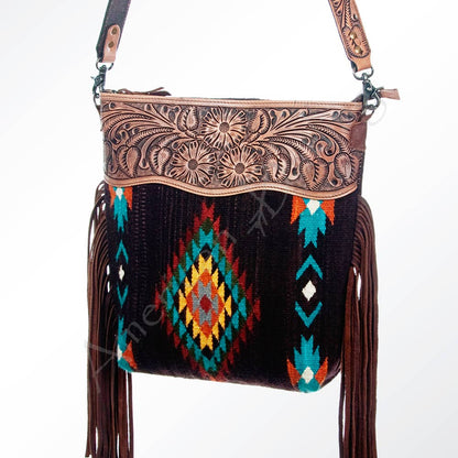 Crossbody Tooled Saddle Blanket Leather Bag