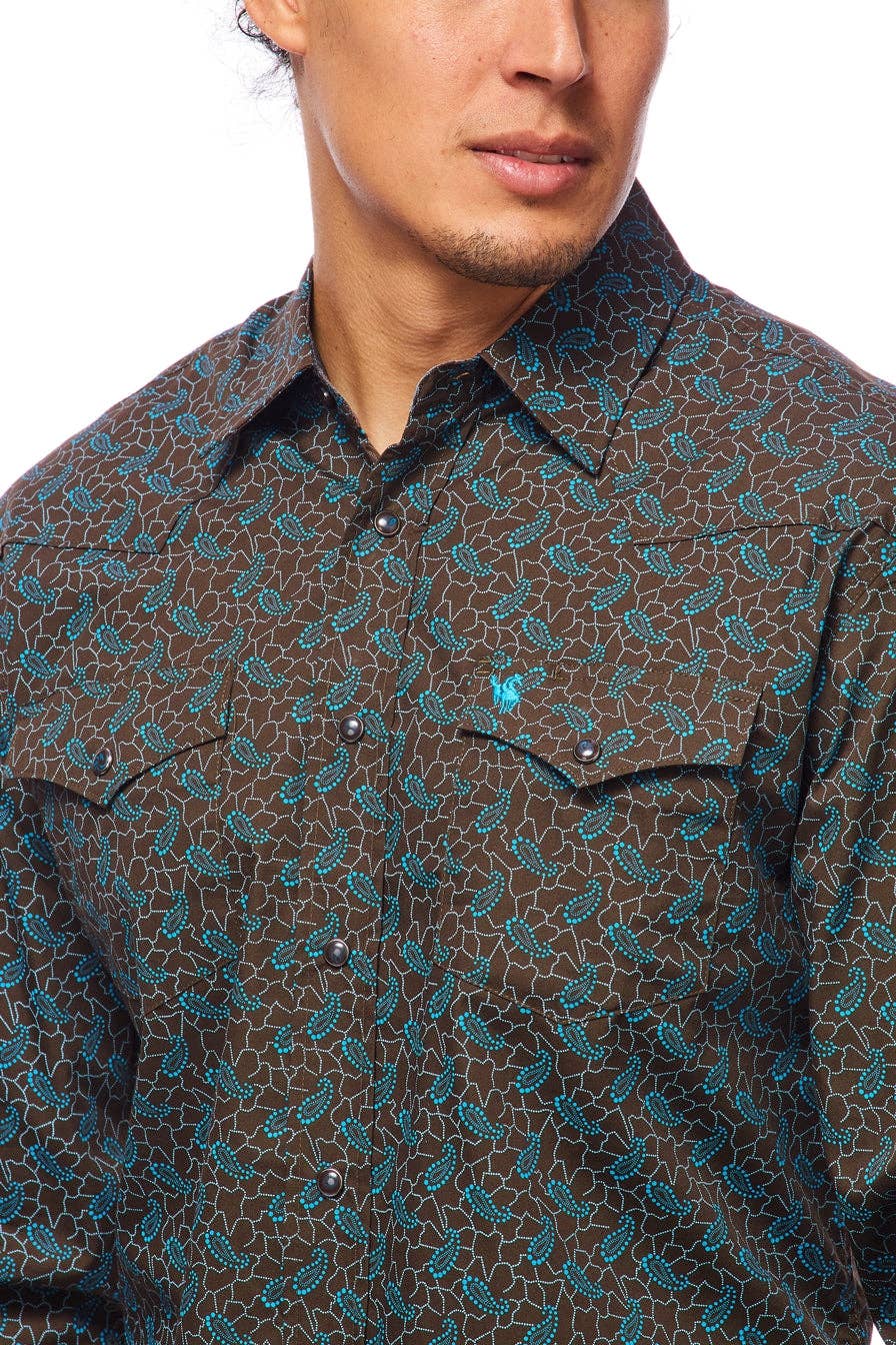 Men's Western Button-Down Shirts Regular Fit Printed Shirt