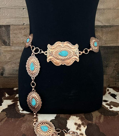 Western Semi Stone Concho Belt