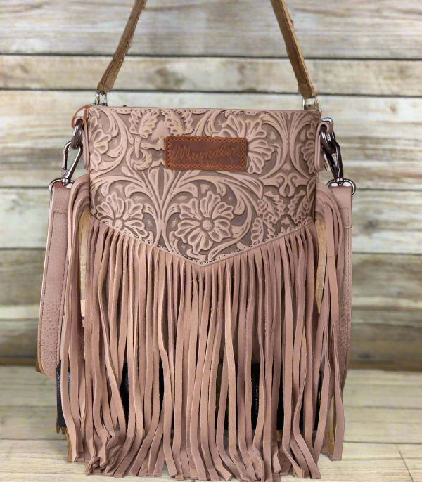 Wrangler Vintage Floral Embossed Fringe Crossbody