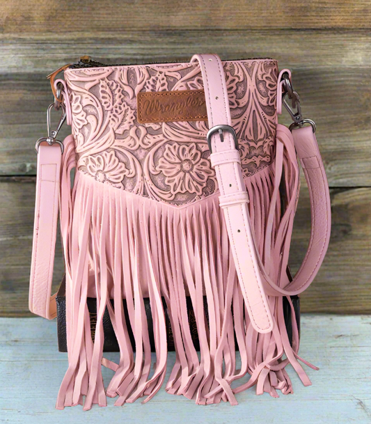 Wrangler Vintage Floral Embossed Fringe Crossbody