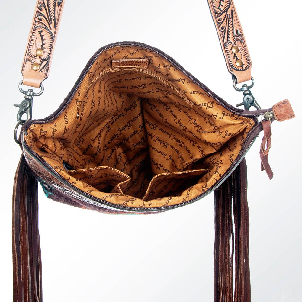 Crossbody Tooled Saddle Blanket Leather Bag