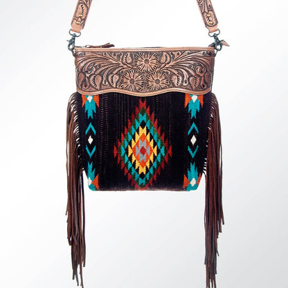 Crossbody Tooled Saddle Blanket Leather Bag