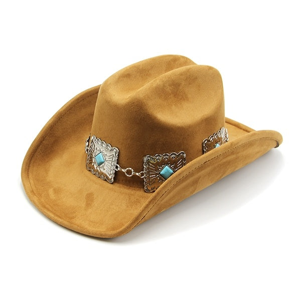 Fedora Suede Navajo Stone Concho Hat