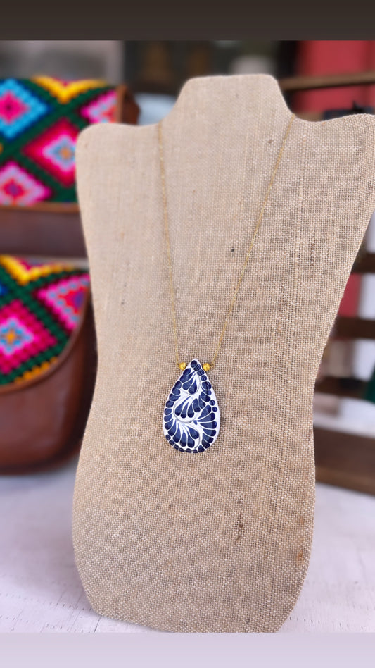 Mexican Handmade Talavera Teardrop Necklace