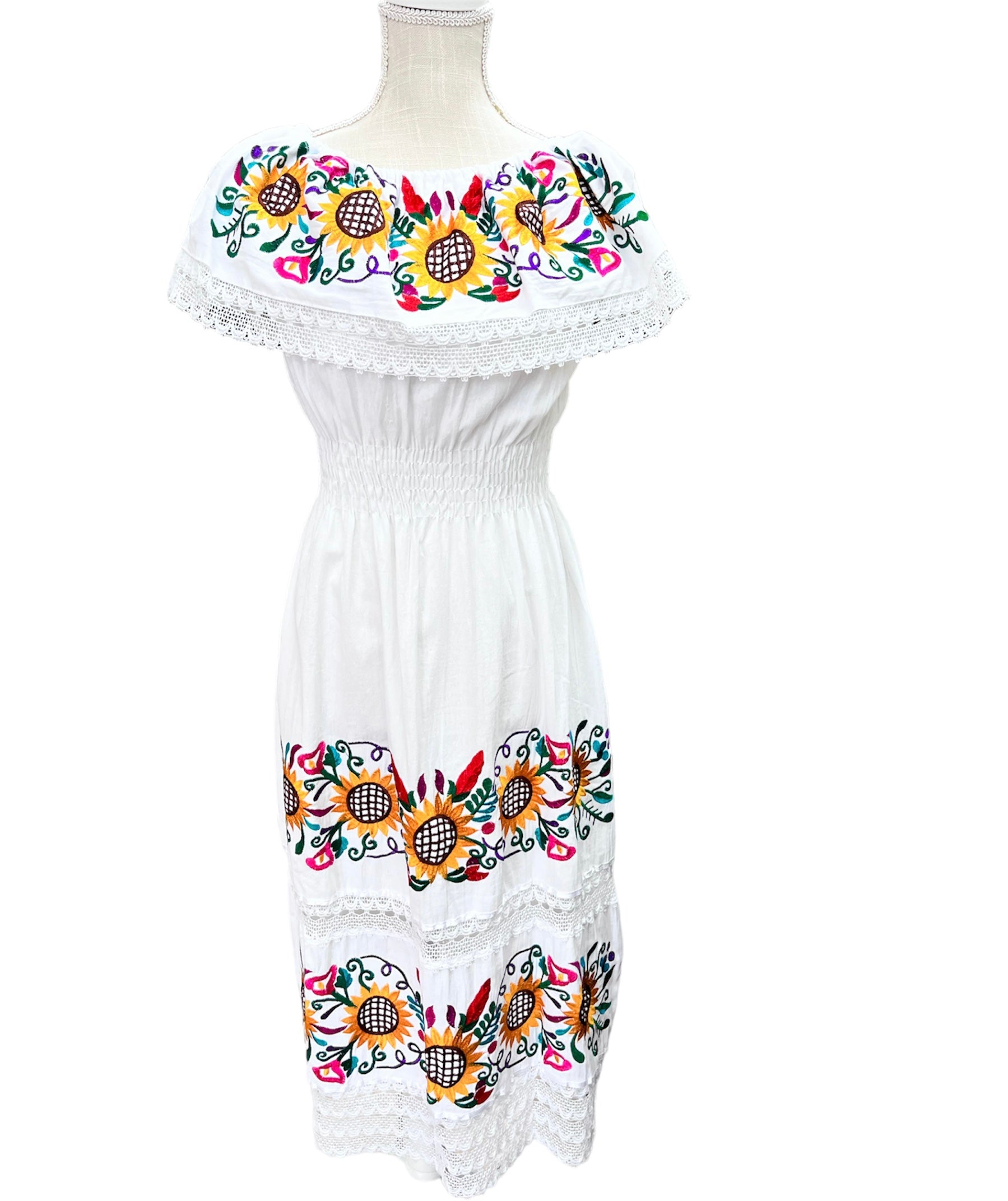 White traditional shop mexican dresses