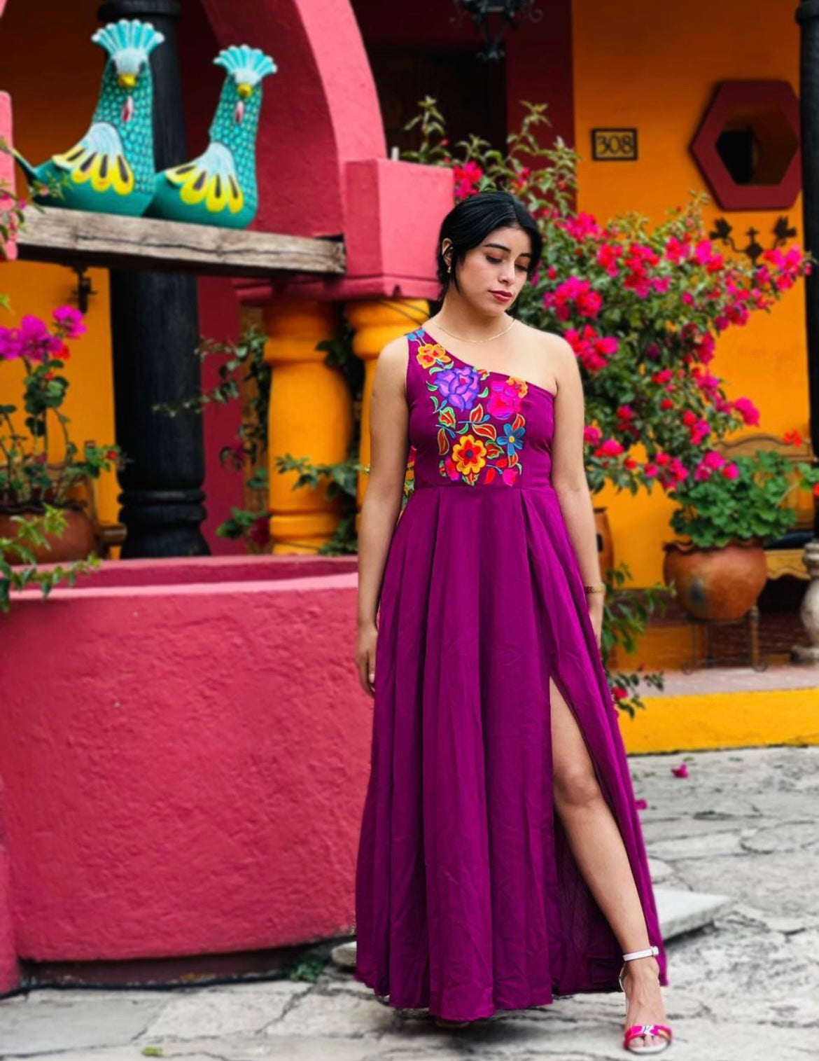 Vestido Aurora Embroidered Formal Mexican Dress