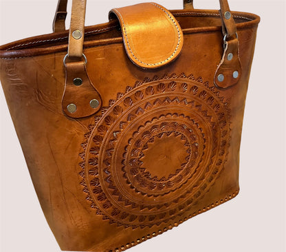 Bolso Artesanal Grande de Cuero Hecho a Mano