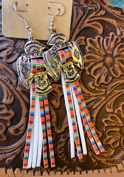 Western Eagle Serape Earrings