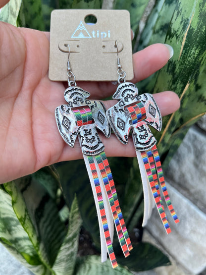 Western Eagle Serape Earrings