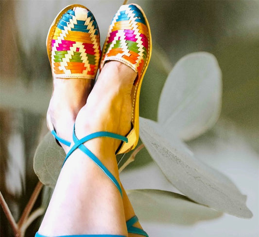De Colores Lace Up Mexican Huaraches