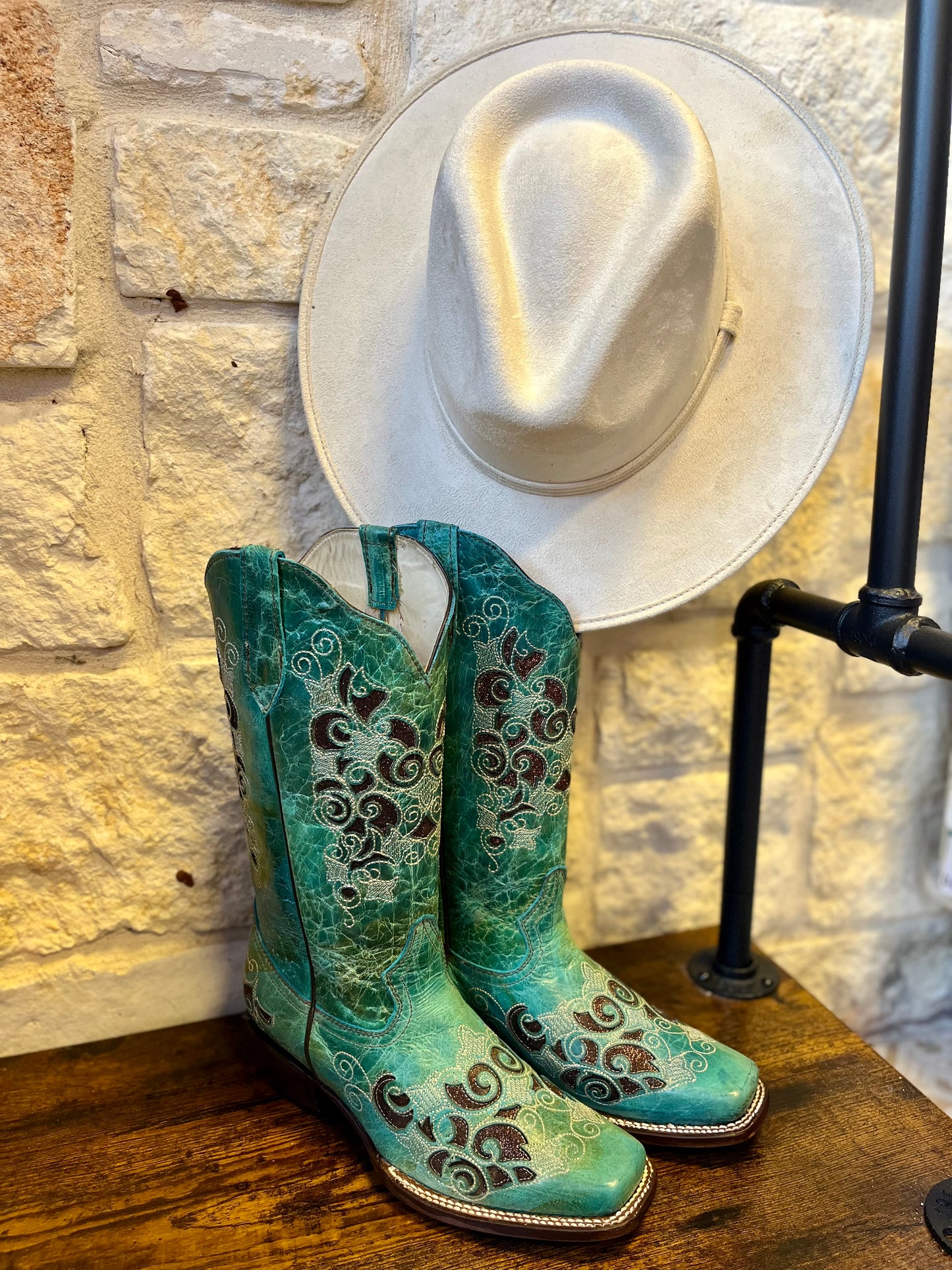 Woman’s Turquoise Western Boots-Square Toe