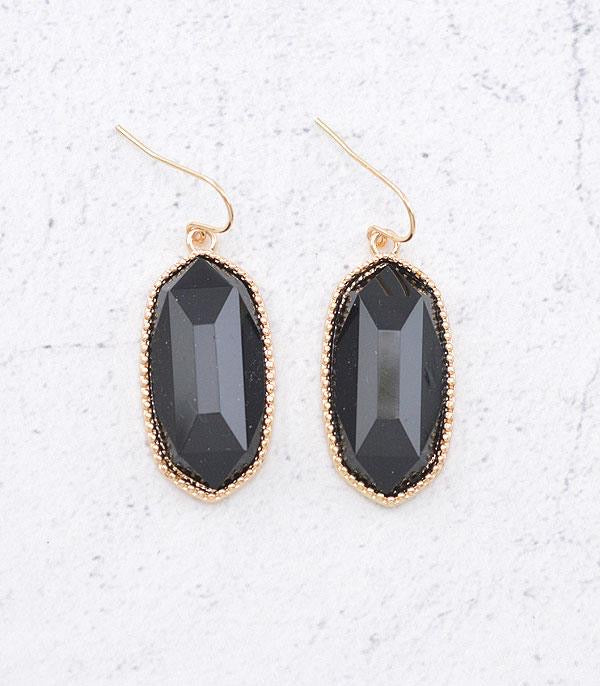 August Cole Black Oval Earrings