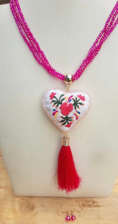 Collar de Corazón Artesanal Mexicano