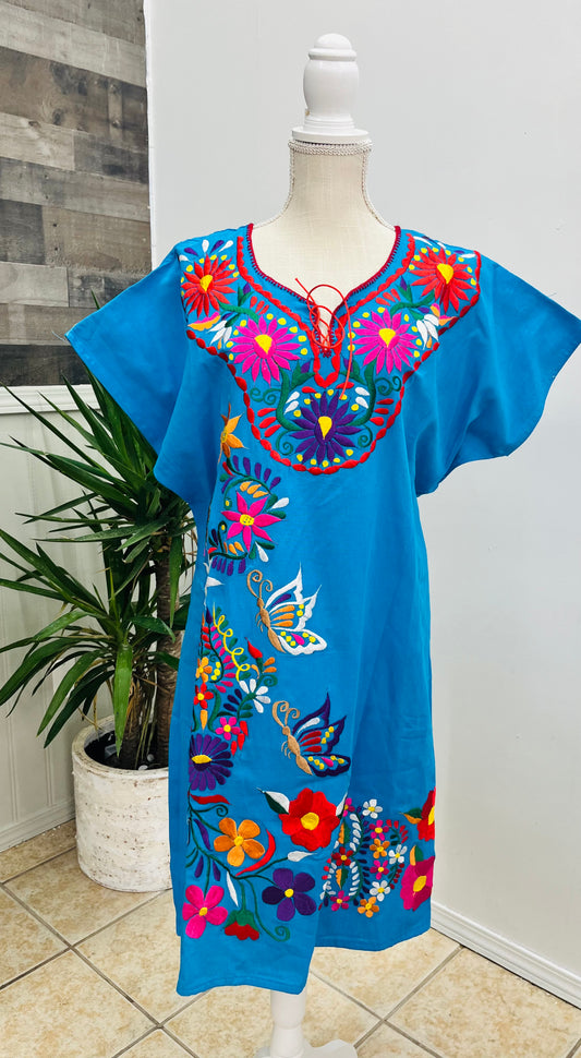 Mexican Embroidered Plus Dress