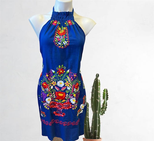 Vestido Coqueta Artesanal Azul