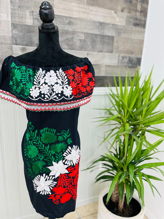 Tricolor Mexican Dress